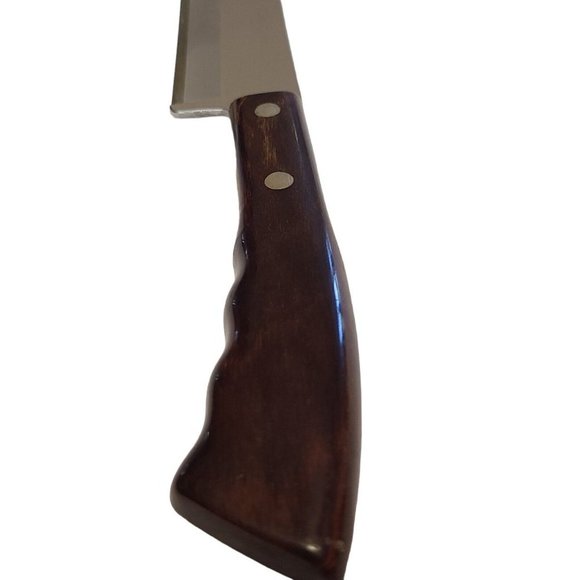 Vintage West Bend 8" Stainless Steel Carving Slicing Knife Brown Wood Handle - Picture 3 of 5